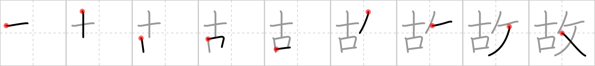 故 stroke order